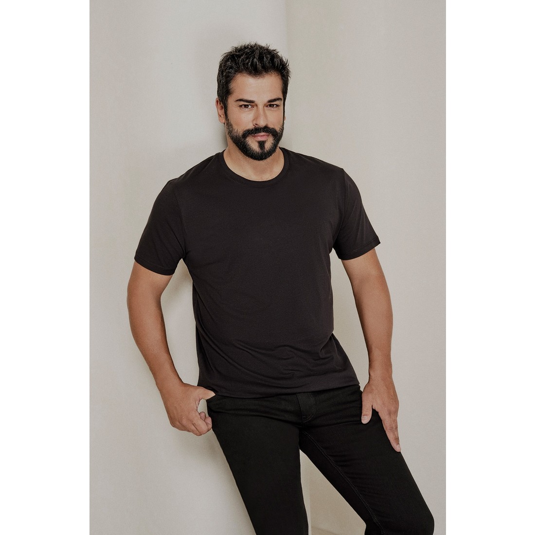 Altınyıldız Classics AC&Co / Altınyıldız Classics Erkek Siyah %100 Pamuk Slim Fit Dar Kesim Bisiklet Yaka Tişört