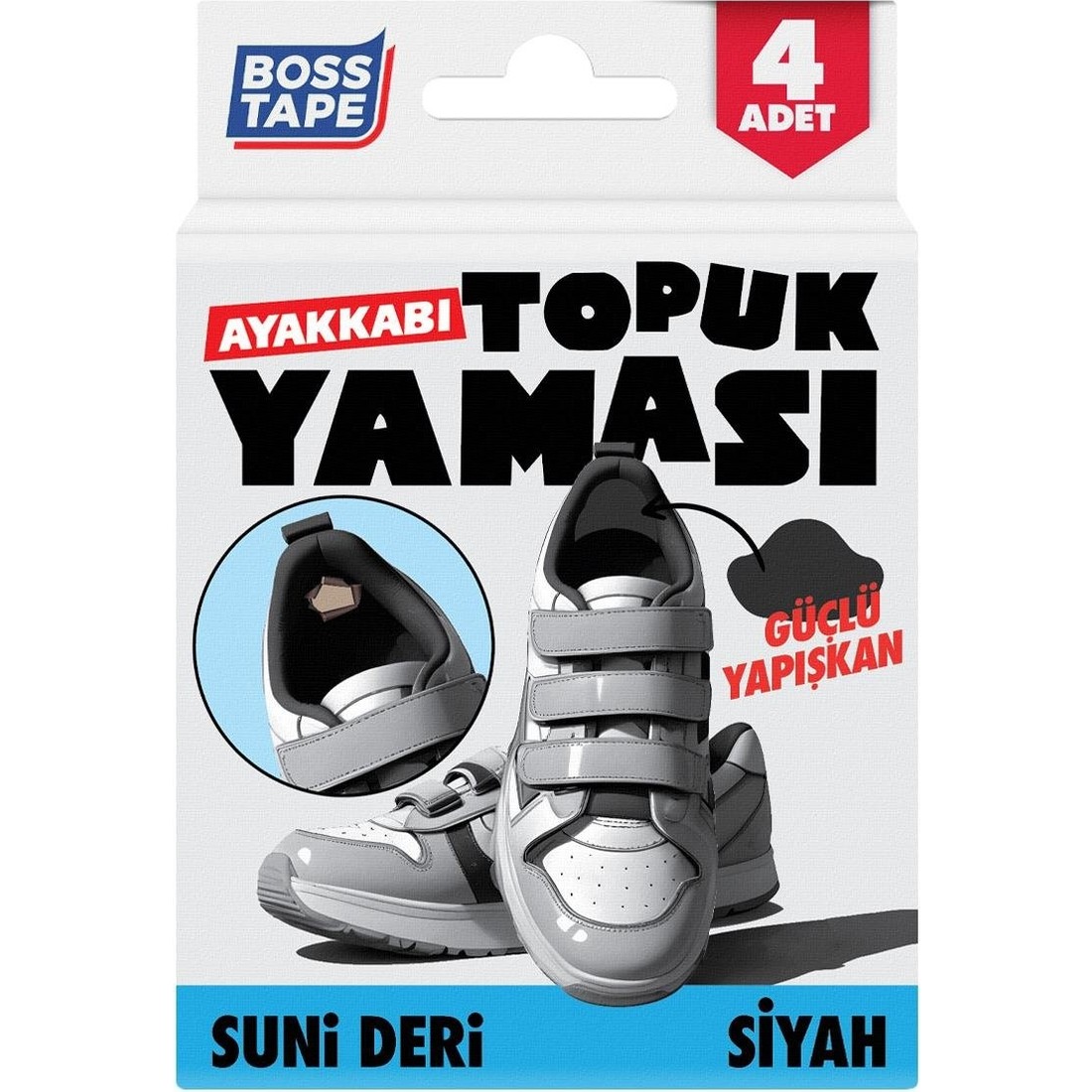 Boss Tape Ayakkabı Topuk Yaması Kendinden Yapışkanlı Ayakkabı Tamir Bandı Siyah