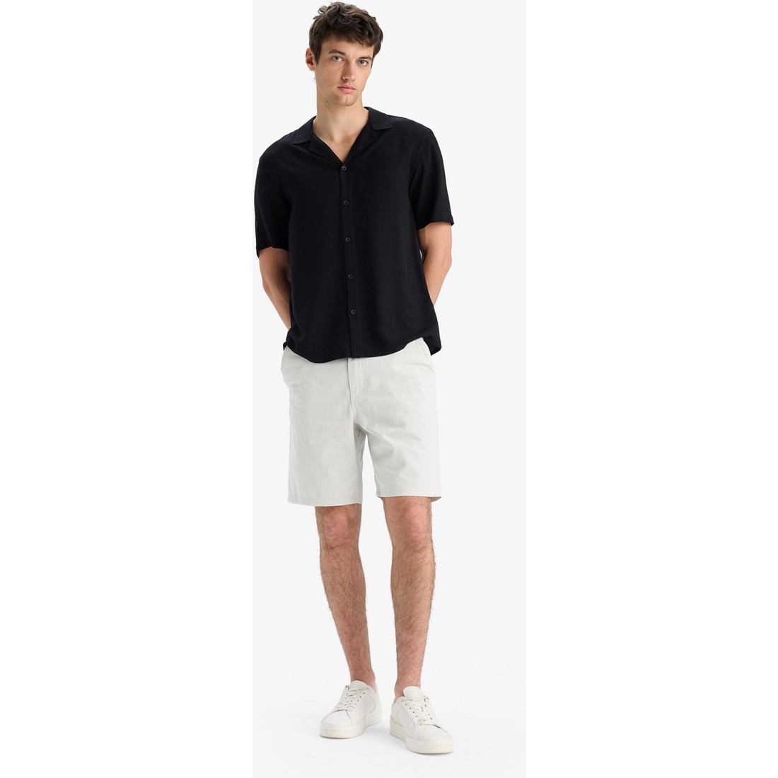 DeFacto %100 Pamuk Regular Fit Bermuda Şort E1231AX25SM
