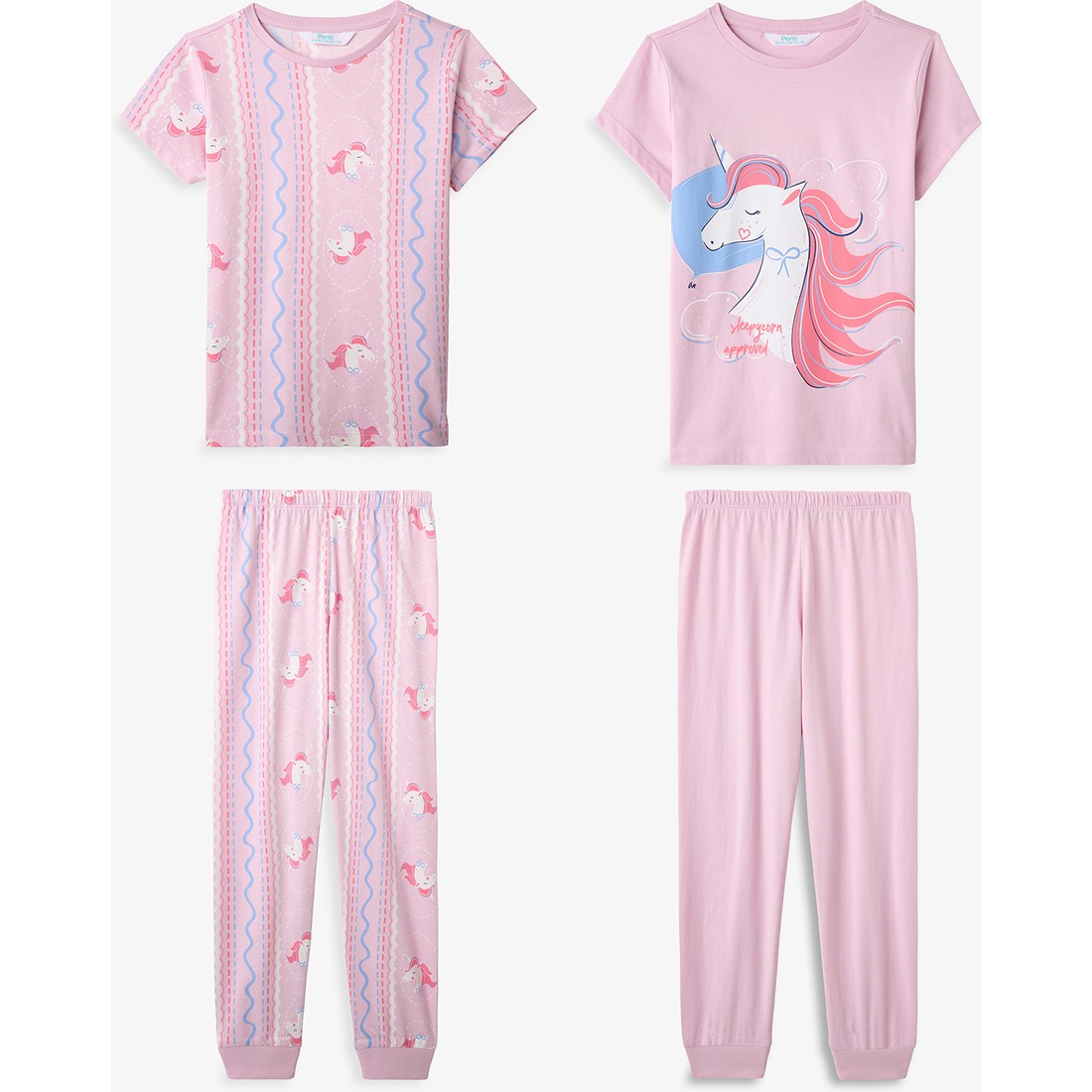 Penti Açık Pembe Kız Çocuk Sleepycorn Pamuklu 2'li Pijama Takımı