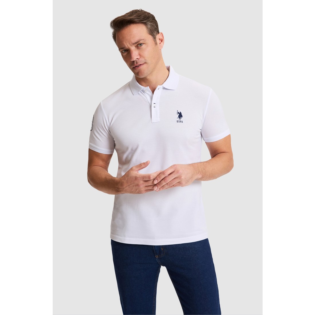 U.S. Polo Assn. Erkek Beyaz Basic Tişört 50326920-VR013